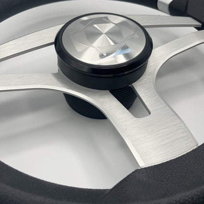 Badia Boat Steering Wheel Brushed Aluminum Spokes | Stingray