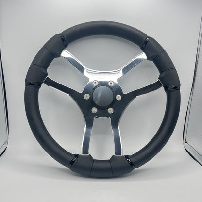 Malera Boat Steering Wheel Chrome Spokes | Snap-in Stainless Blank Cap