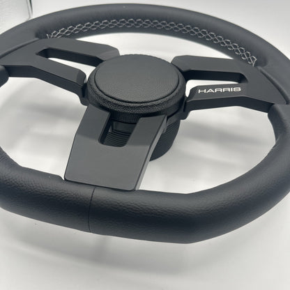 Gussi Italia Boat Sinel Steering Wheel Black Billet Aluminum Spoke | Harris