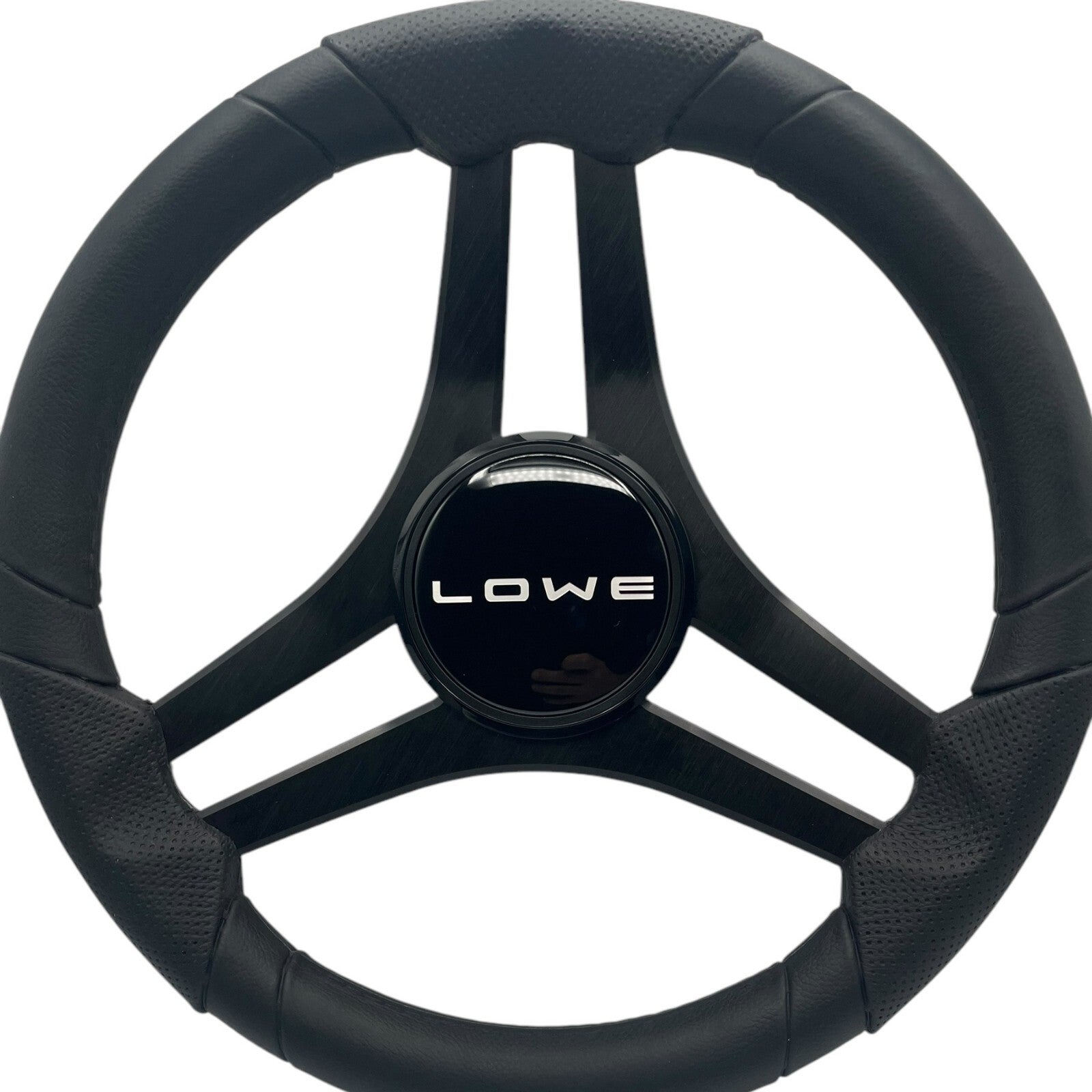 Molinara Marine Steering Wheel Black Brushed Aluminum Spokes | Lowe