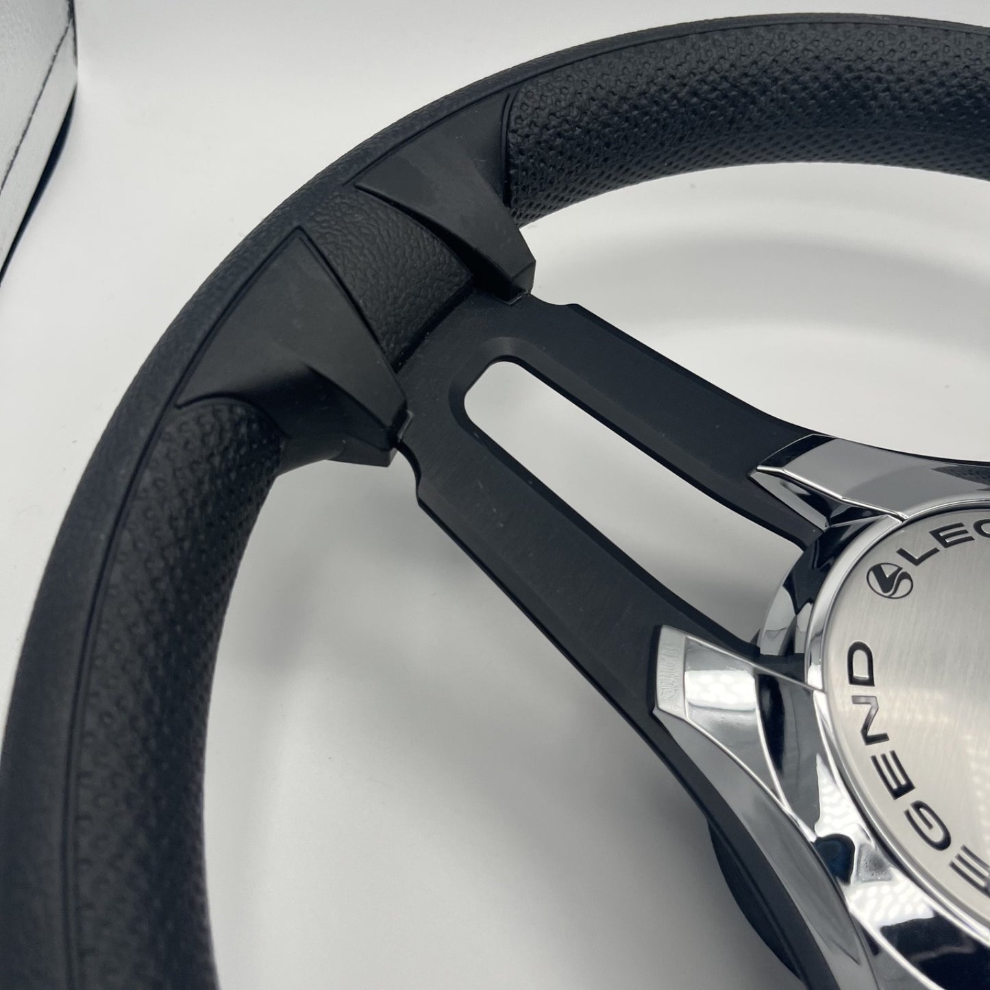 Gussi Italia Marine Steering Wheel Black Brush Metal Spokes | Legend