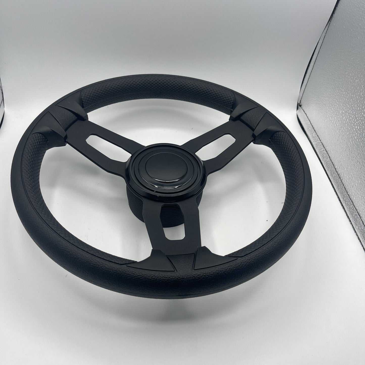 Gussi Italia Model 15 Steering Wheel Blk Brushed Alum Spokes | BlackTarget