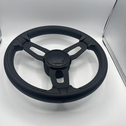 Gussi Italia Model 15 Steering Wheel Blk Brushed Alum Spokes | BlackTarget