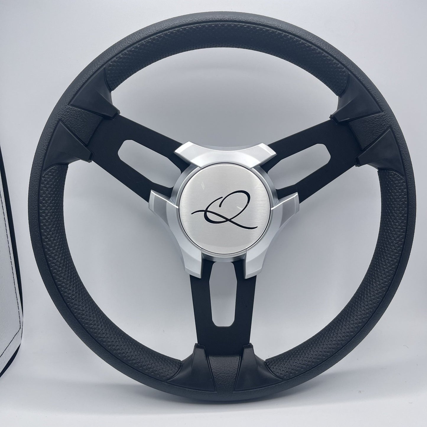 Gussi Italia Boat Model 15 Steering Wheel Black Brushed Alum Spokes | Apex