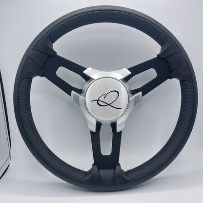 Gussi Italia Boat Model 15 Steering Wheel Black Brushed Alum Spokes | Apex