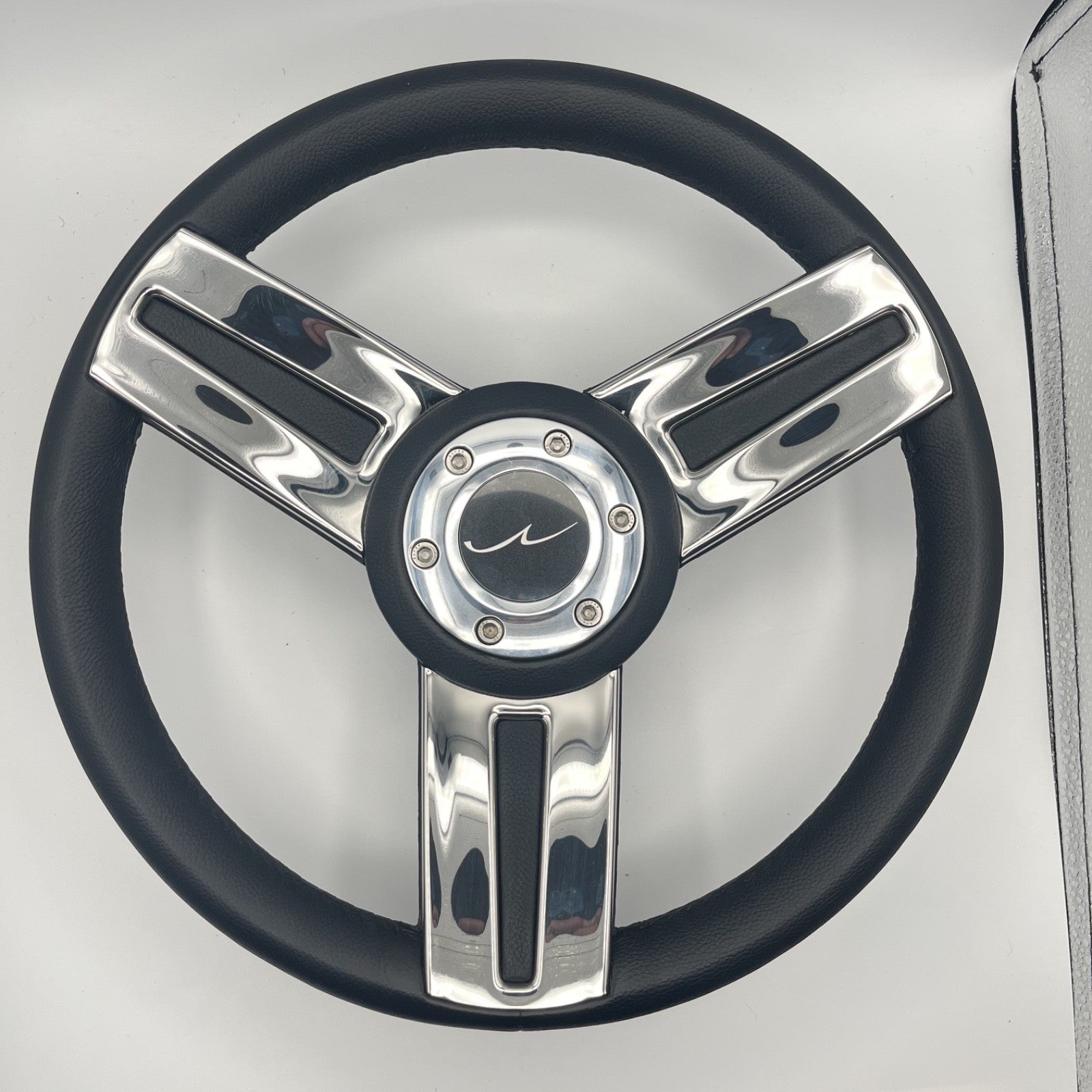 Gussi Italia Marine Steering Wheel Stainless Spoke Soft Touch Rim | Blue Wave
