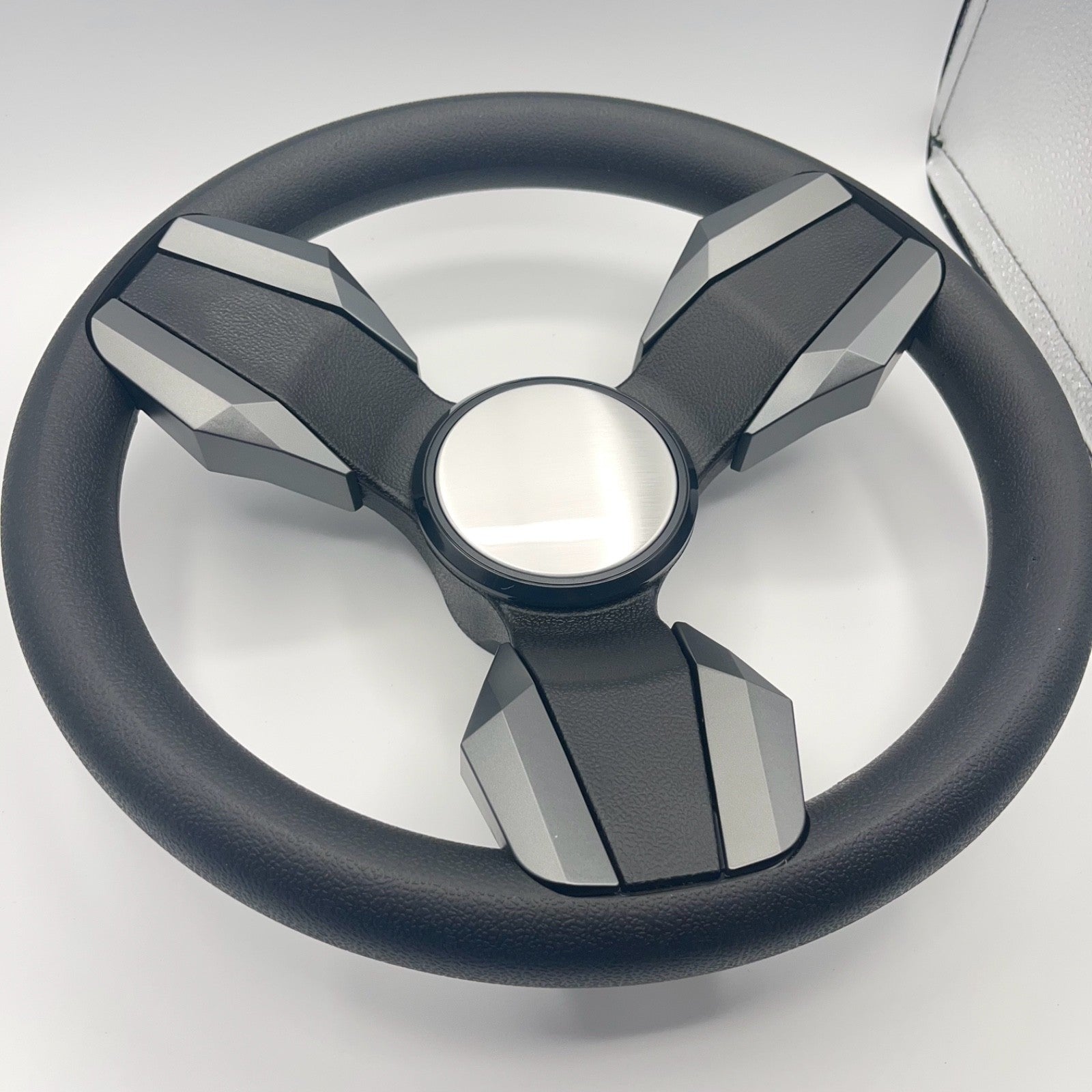 Collina Boat Steering Wheel Dark Gray Inserts - Blank Dome - Keyed ONLY