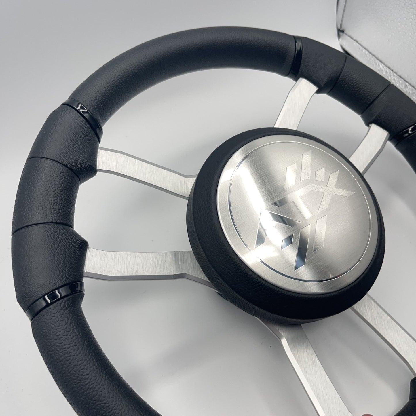 Malera Boat Steering Wheel Brushed Aluminum Spokes | ATX Boats