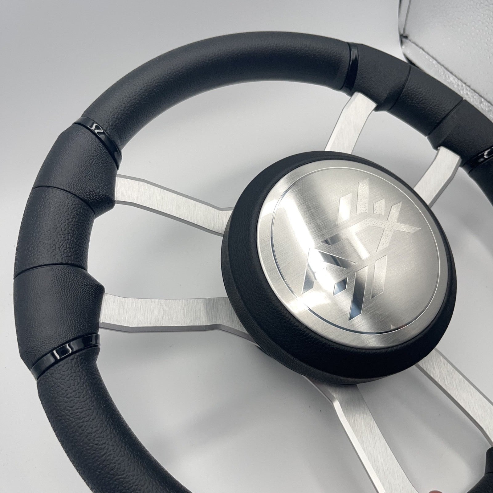 Malera Boat Steering Wheel Brushed Aluminum Spokes | ATX Boats