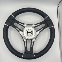 Gussi Italia Boat Steering Wheel Black Brushed Alum Spokes | Harris