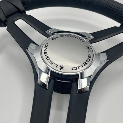Gussi Italia Marine Steering Wheel Black Brush Metal Spokes | Legend