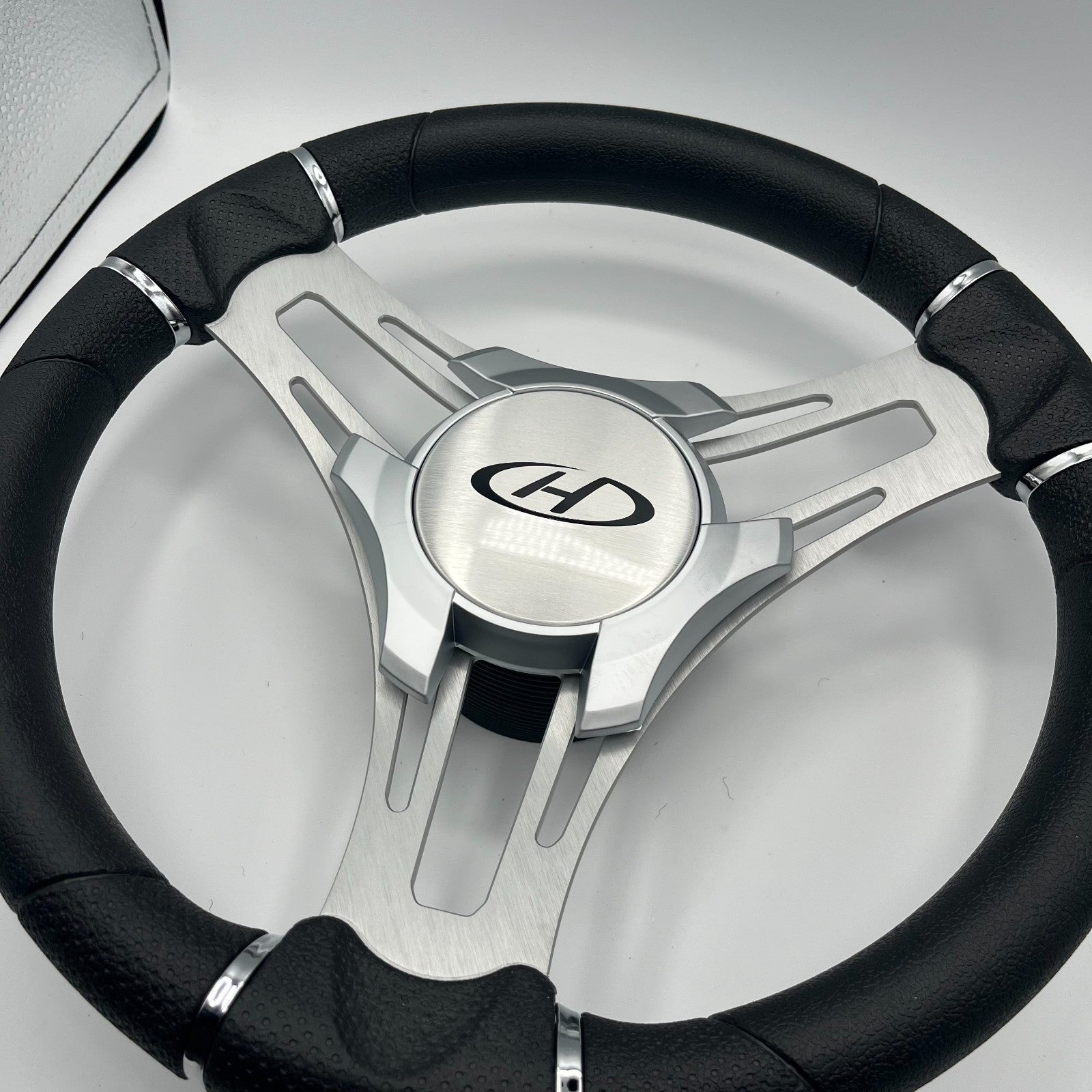 Verona Boat Steering Wheel Brush Alum Spoke KEYED or SPLINED HUB | Harris Kayot