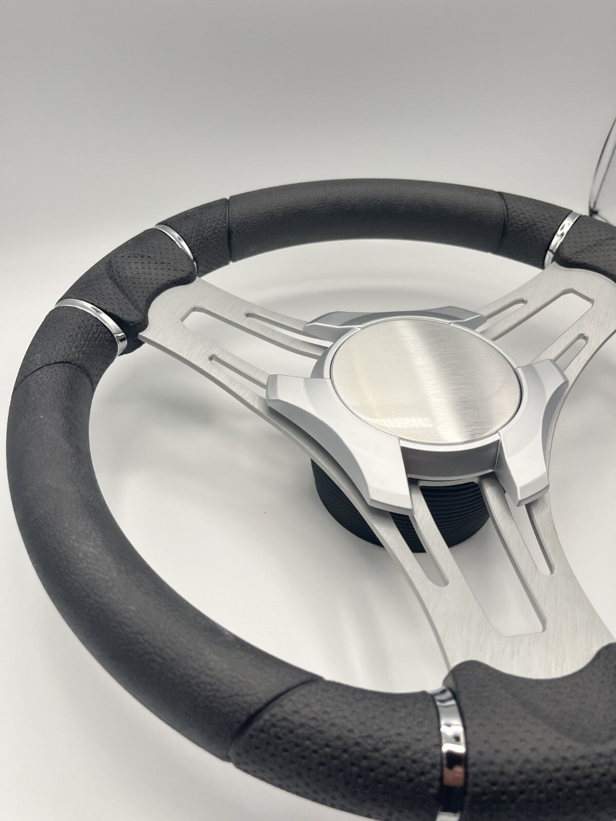 Verona Boat Steering Wheel Brushed Aluminum Spokes | Plain
