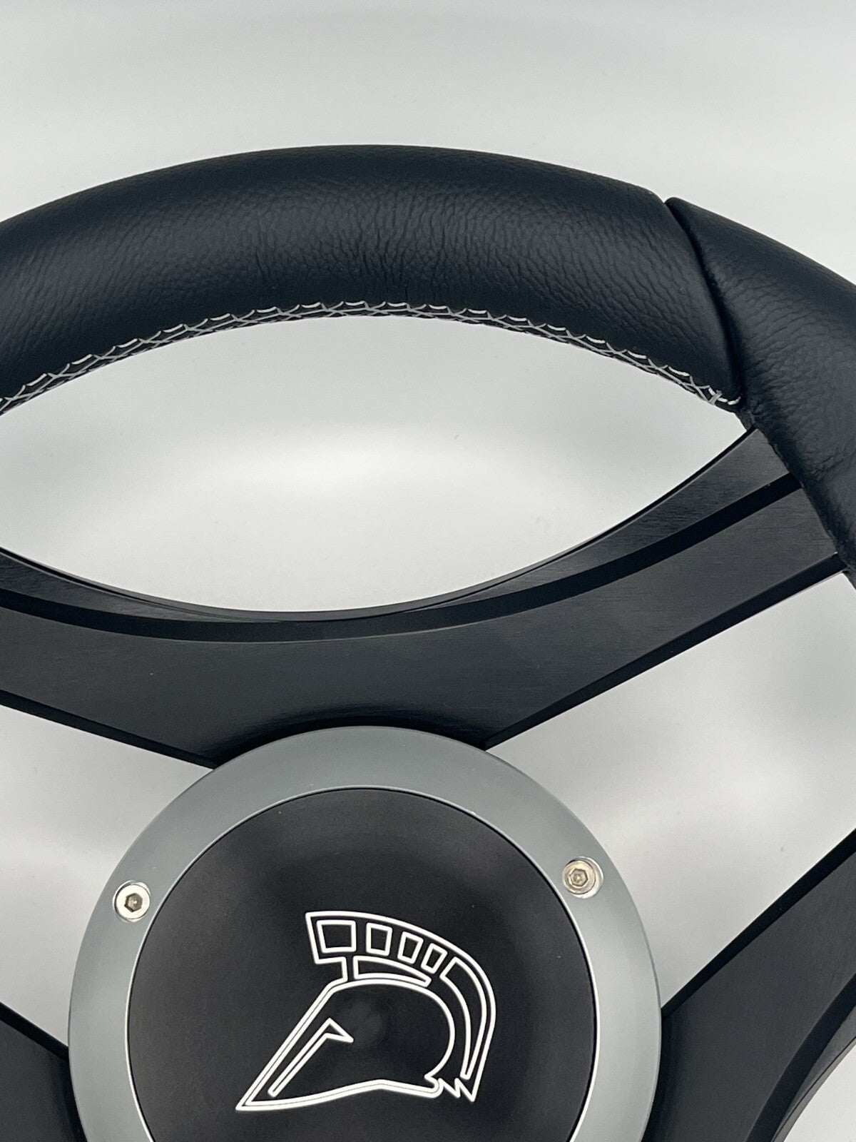 Durello Marine Steering Wheel, Black Leather Rim