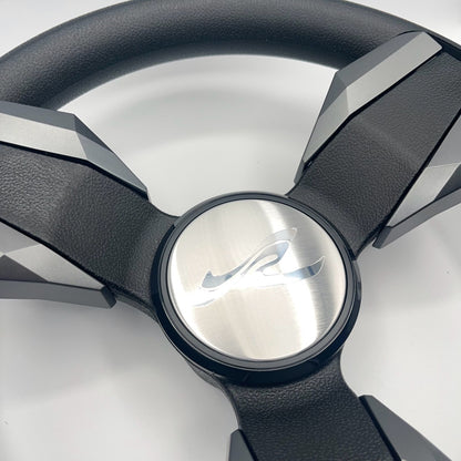 Collina Boat Steering Wheel Dark Gray Inserts - SeaRay - Keyed ONLY