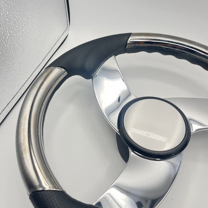 Model M533 Boat Steering Wheel Polished Alum Spoke | Plain