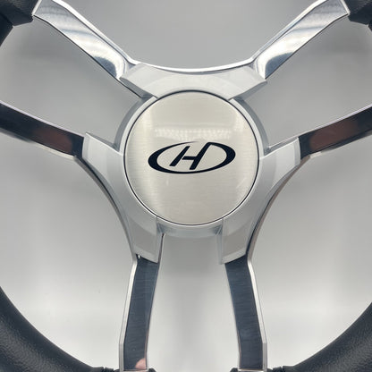 Malera Boat Steering Wheel Chrome Spokes | Harris Kayot Gray Star