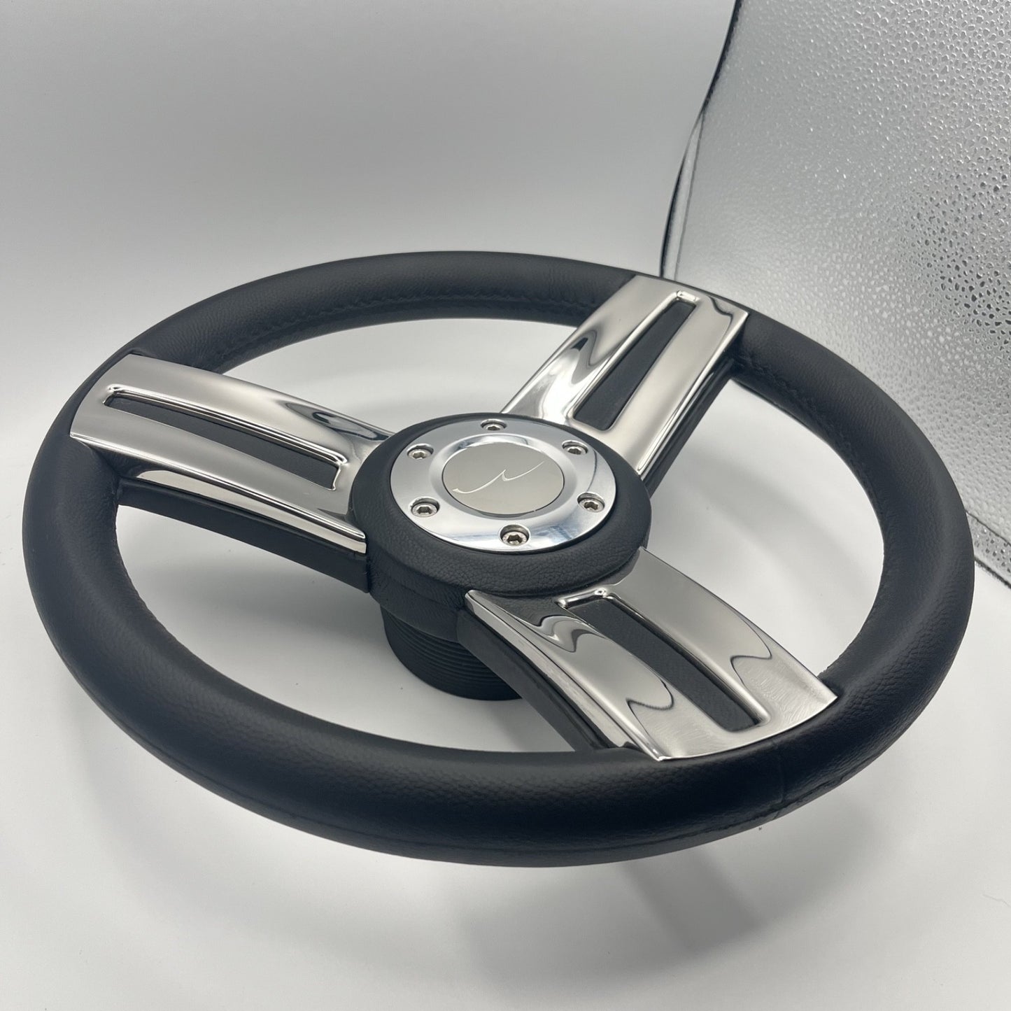 Gussi Italia Marine Steering Wheel Stainless Spoke Soft Touch Rim | Blue Wave