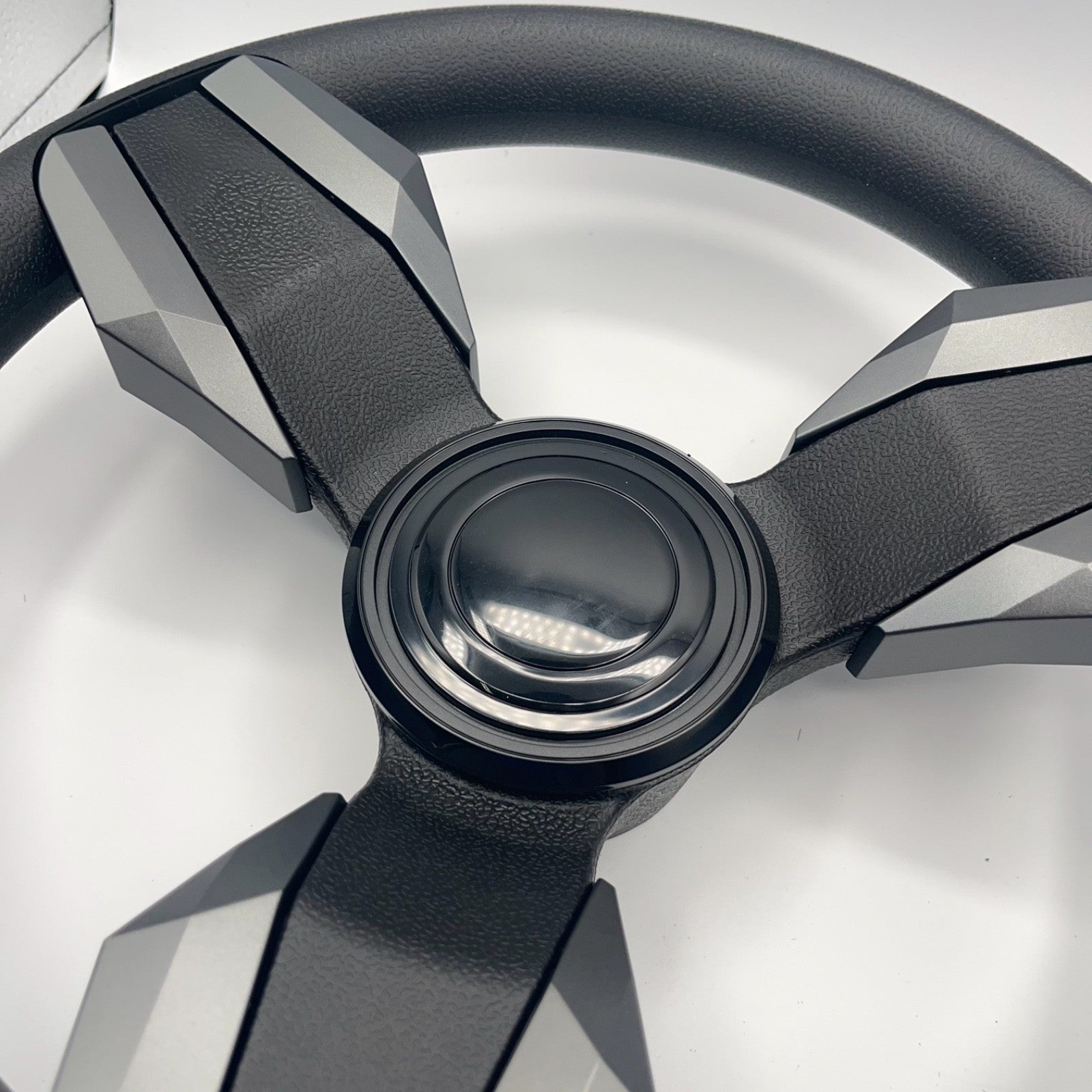 Collina Boat Steering Wheel Dark Gray Inserts - LG Black - Keyed ONLY