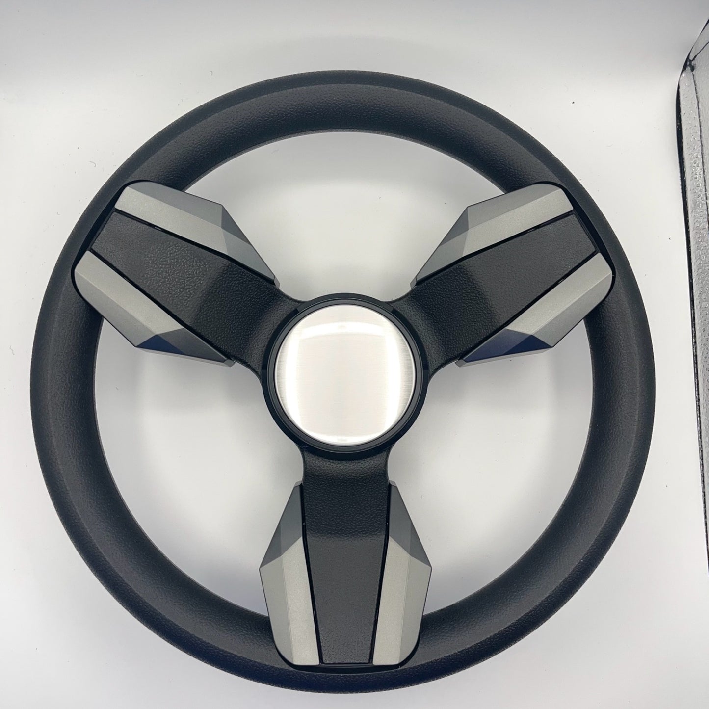 Collina Boat Steering Wheel Dark Gray Inserts - Blank Dome - Keyed ONLY