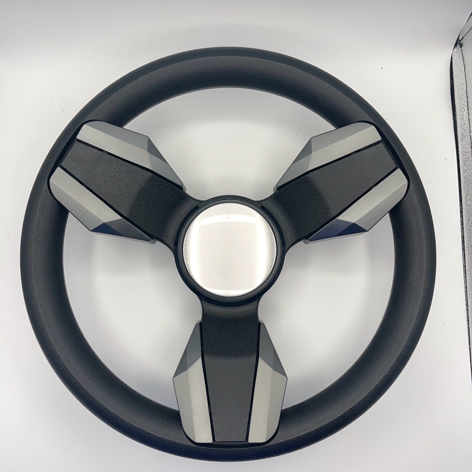 Collina Boat Steering Wheel Dark Gray Inserts - Blank Dome - Keyed ONLY