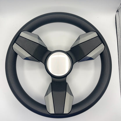 Collina Boat Steering Wheel Dark Gray Inserts - Blank Dome - Keyed ONLY