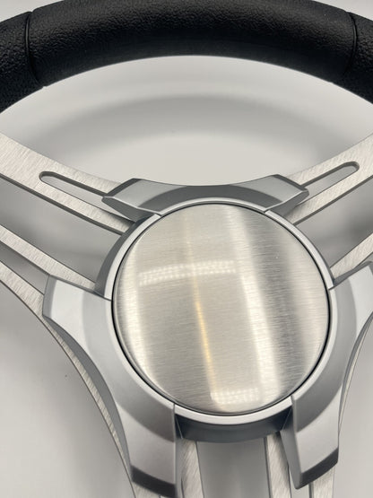 Verona Boat Steering Wheel Brushed Aluminum Spokes | Plain
