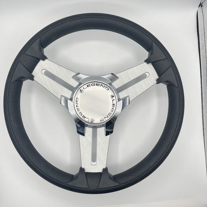 Model 15 Marine Steering Wheel Brush Alum Spokes | Legends Boats Chrome
