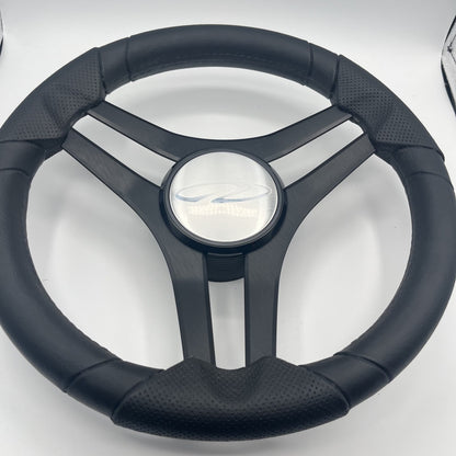 Molinara Marine Steering Wheel Black Brushed Alum Spokes | Regal
