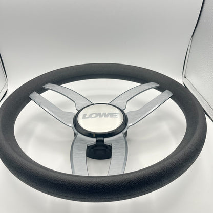Cabrio Boat Steering Wheel Gray Brushed Alum Spoke | Lowe Boat