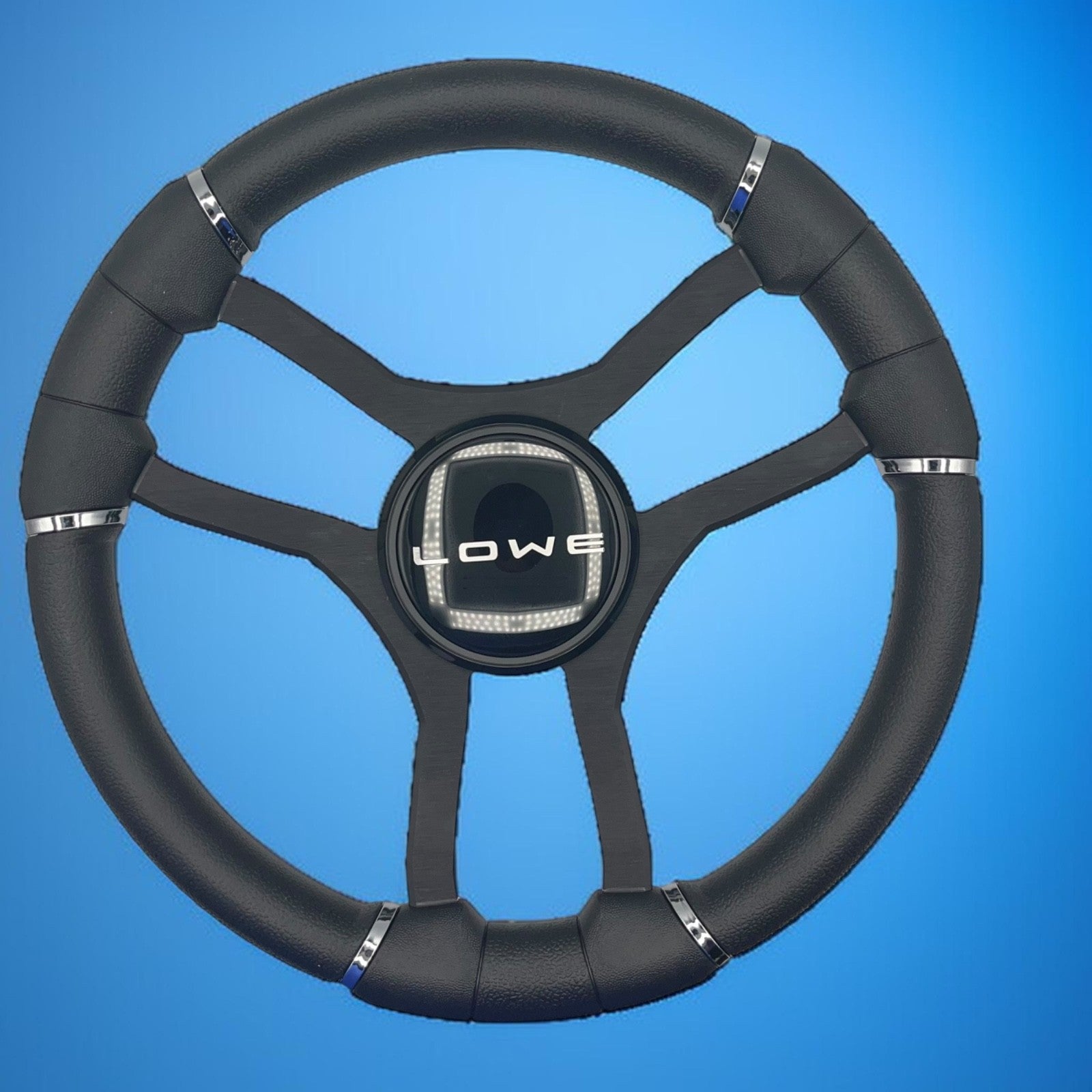 Malera Boat Steering Wheel Black Aluminum Spokes | Lowe Boats