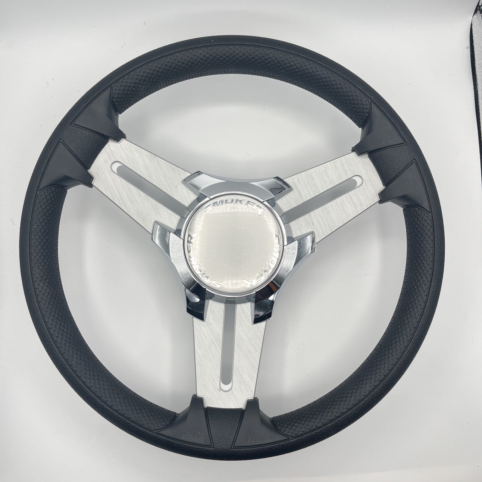 Model 15 Marine Steering Wheel Brush Alum Spokes | Smokercraft Chrome