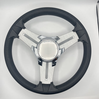 Model 15 Marine Steering Wheel Brush Alum Spokes | Smokercraft Chrome