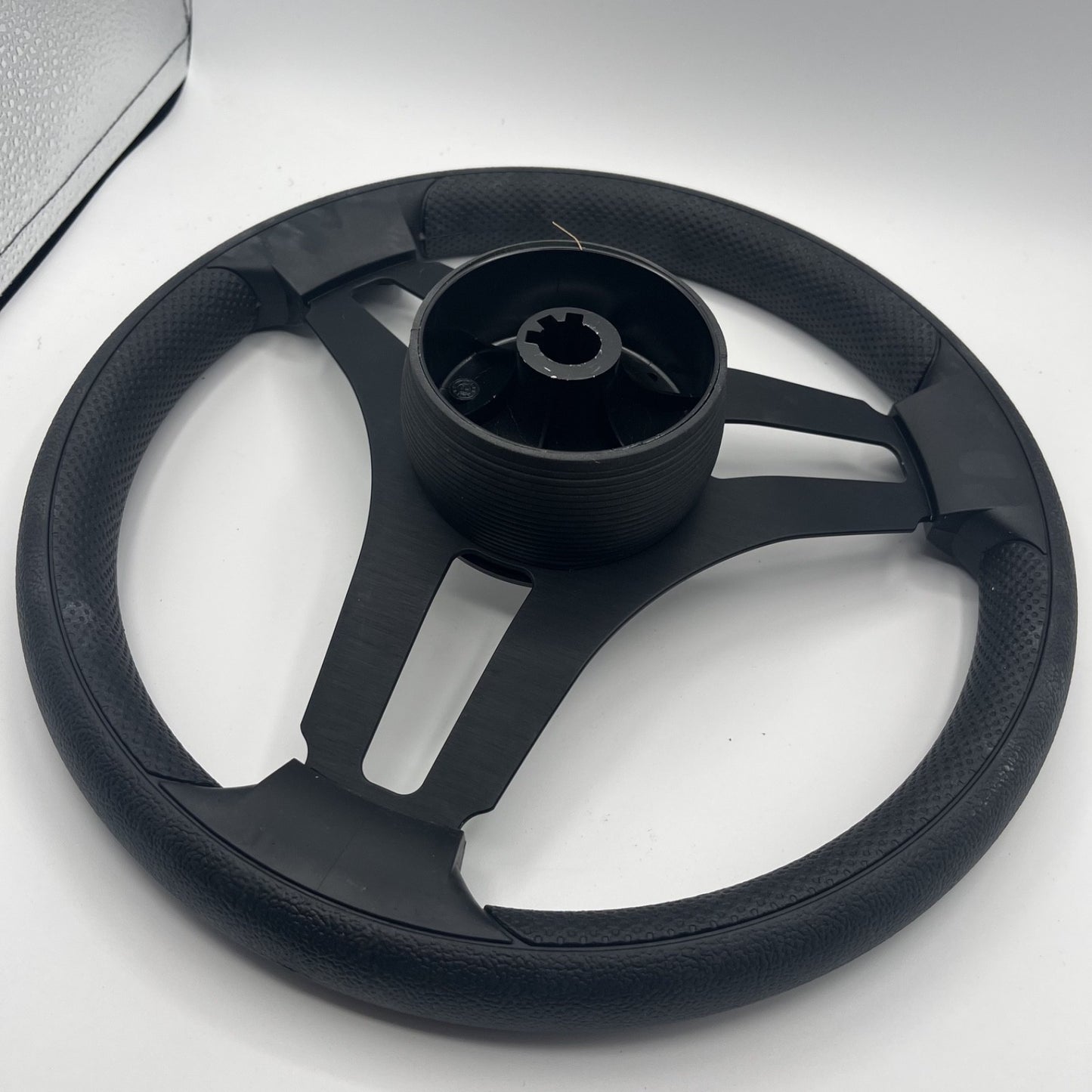 Gussi Italia Marine Steering Wheel Black Brush Metal Spokes | Sea Ray