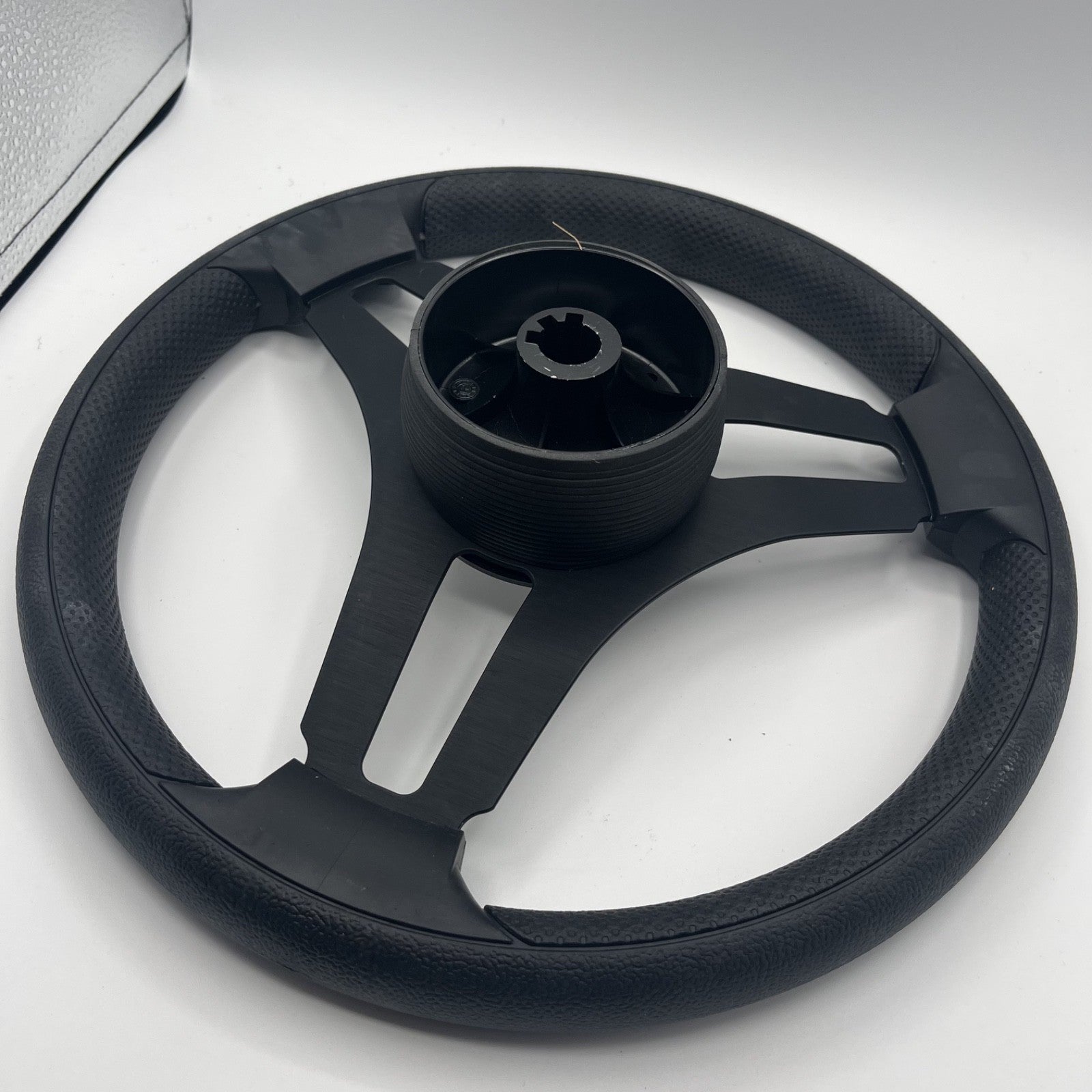 Gussi Italia Marine Steering Wheel Black Brush Metal Spokes | Sea Ray