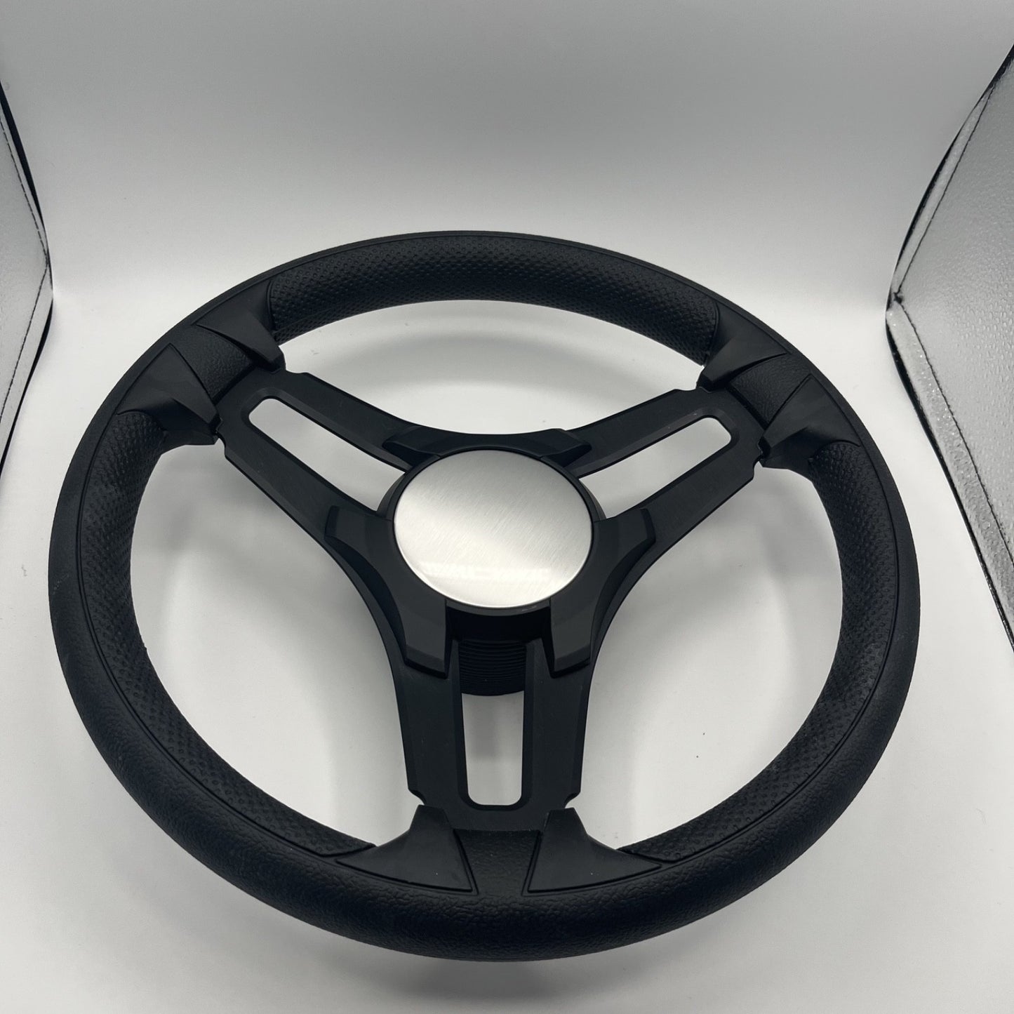 Gussi Italia Marine Steering Wheel Black Brush Metal Spokes | Plain