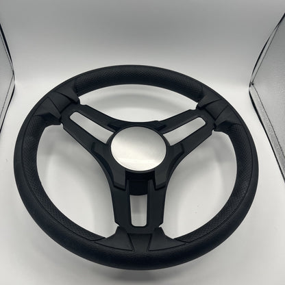 Gussi Italia Marine Steering Wheel Black Brush Metal Spokes | Plain