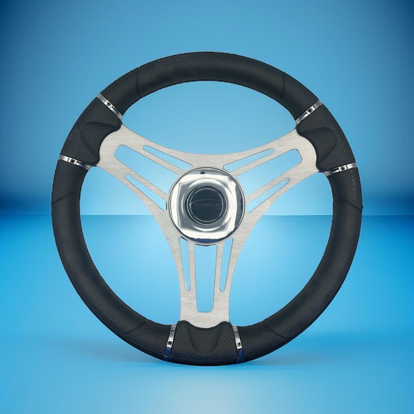 Verona Boat Steering Wheel Gray Brushed Aluminum Spokes | Stabicraft