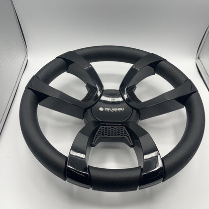 La Corte Boat Steering Wheel Black Gloss Inserts | Gussi Italia Logo