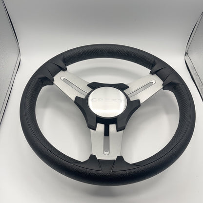 Model 15 Marine Steering Wheel Brushed Aluminum Spokes | Crest Logo