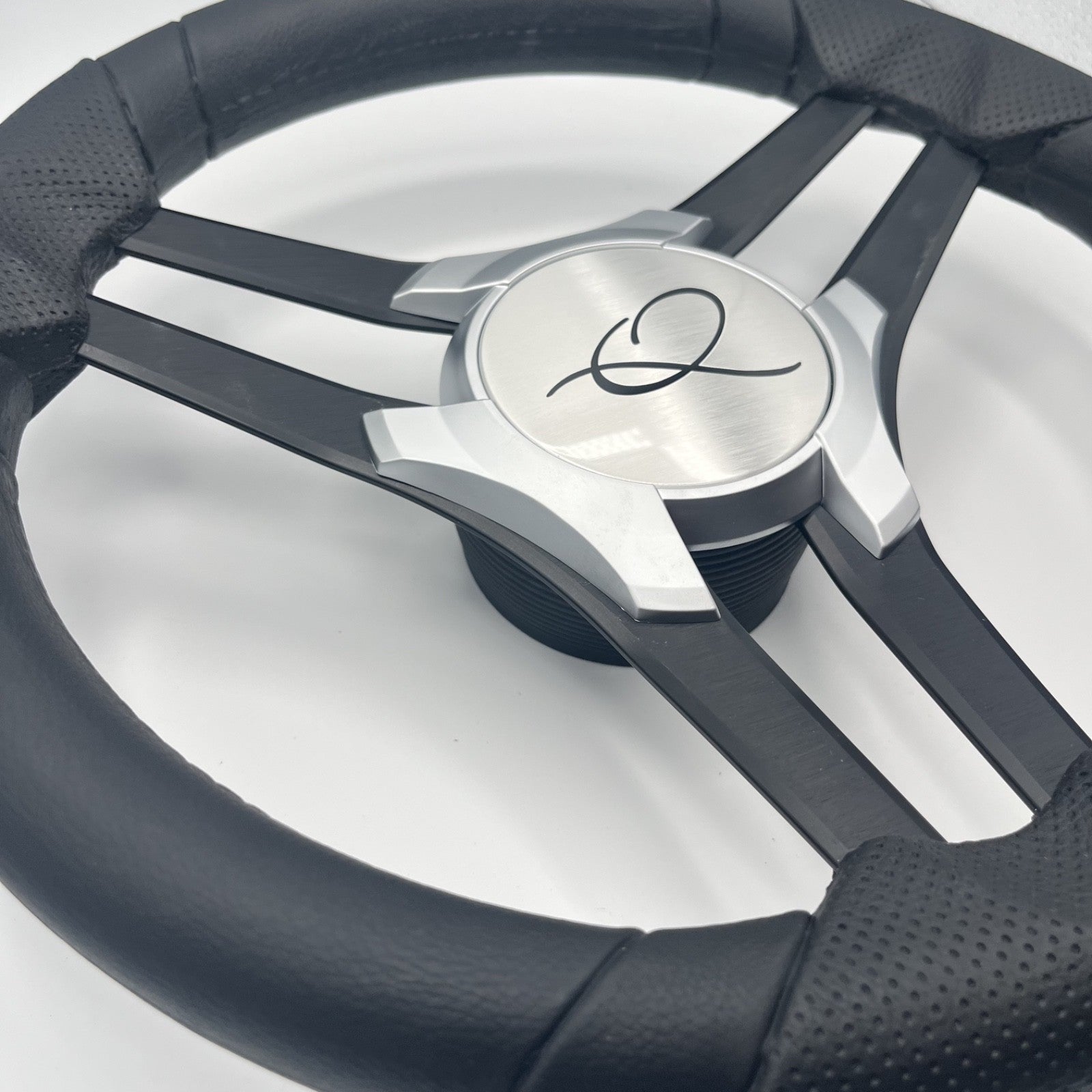 Molinara Marine Steering Wheel Black Brushed Alum Spokes | Apex