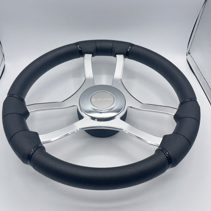 Malera Boat Steering Wheel Chrome Spokes | ABS Chrome Dome - Gussi SS Center