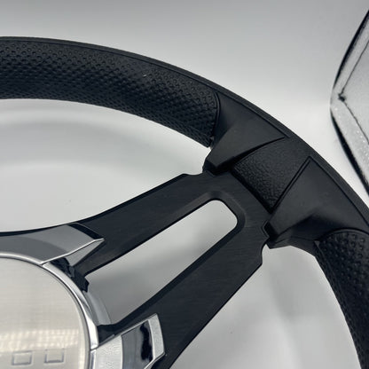 Gussi Italia Marine Steering Wheel Black Brush Metal Spokes | Manitou