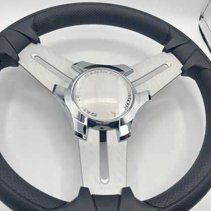 Model 15 Marine Steering Wheel Brush Alum Spokes | Smokercraft Chrome