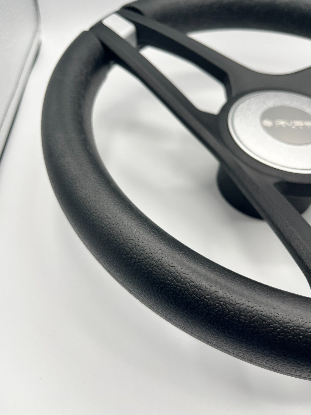 Molino Black w/Silver Accents Boat Steering Wheel | Gussi Italia Center Cap
