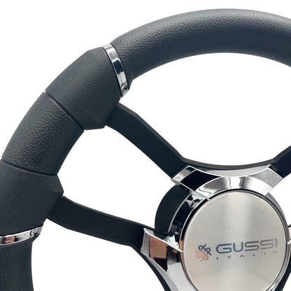 Malera Boat Steering Wheel Black Aluminum Spokes