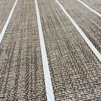 Woven Vinyl | Elmwood Teak - Leather Bound | 8'6" Wide | Choose Your Length