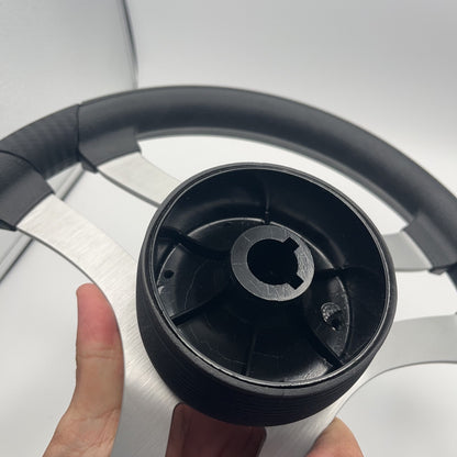 Benaco Boat Steering Wheel Brushed Aluminum Spokes | Gussi Snap-in