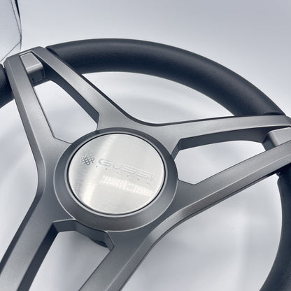 Molino Gray w/Soft Touch Urethane Rim Boat Steering Wheel | Gussi Italia