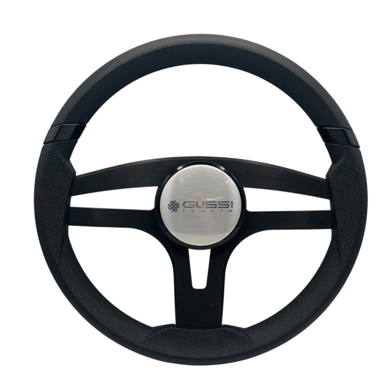 Badia Boat Steering Wheel Brushed Black Aluminum Spokes